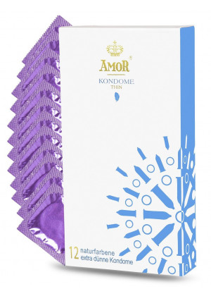 Супертонкие презервативы AMOR Thin - 12 шт.