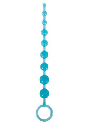 Голубая анальная цепочка-елочка Pleasure Beads - 30 см.