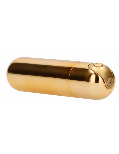 Золотистая перезаряжаемая вибропуля 7 Speed Rechargeable Bullet - 7,7 см.