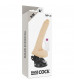 Телесный вибратор на мощной присоске Basecock Realistic Vibrator Remote Control - 19 см.