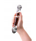 Стеклянный фаллоимитатор из прозрачного стекла со спиралями - 20,5 см.