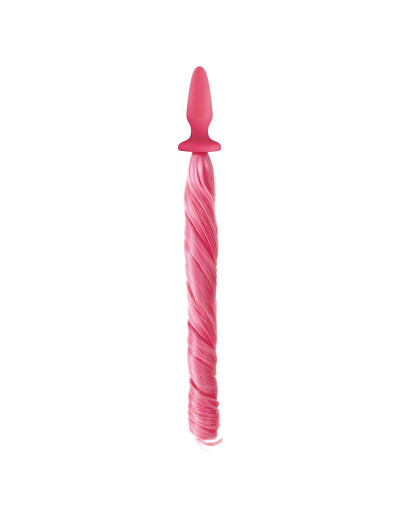 Розовая анальная пробка с нежно-розовым хвостом Unicorn Tails Pastel Pink