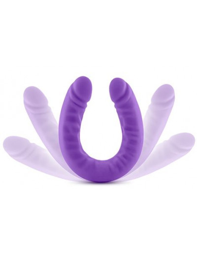Фиолетовый двусторонний фаллоимитатор 18 inch Silicone Slim Double Dong  - 45,7 см.