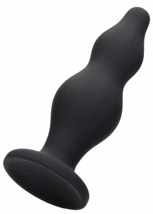 Черная анальная пробка Bubble Butt Plug - 11,6 см.