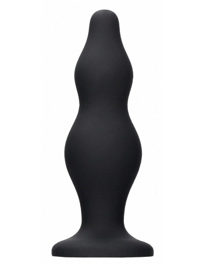 Черная анальная пробка Bubble Butt Plug - 11,6 см.