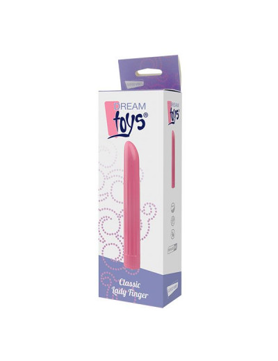 Розовый вибромассажёр LADY FINGER - 16 см.