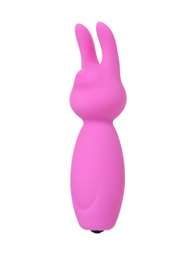 Розовый мини-вибратор Eromantica PUSS с ушками - 8,5 см.