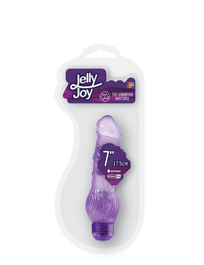 Фиолетовый гелевый вибратор JELLY JOY 7INCH 10 RHYTHMS PURPLE - 17,5 см.