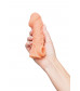 Телесная закрытая насадка с венками Cock Sleeve 006 Size M - 15,6 см.