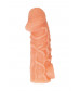 Телесная закрытая насадка с венками Cock Sleeve 006 Size M - 15,6 см.