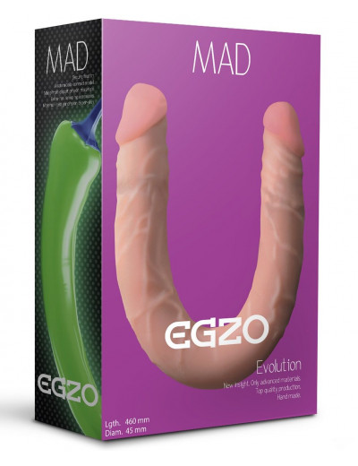 Двусторонний фаллоимитатор из киберкожи Mad Pepper - 46 см.