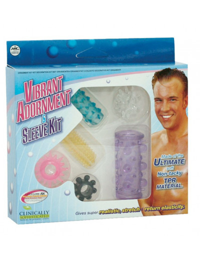 Набор насадок и эрекционных колец VIBRANT ADORNMENT   SLEEVE KIT