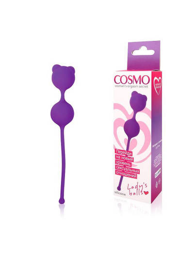Фиолетовые вагинальные шарики с ушками Cosmo