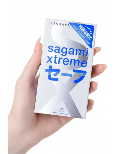 Презервативы Sagami Xtreme Ultrasafe с двойным количеством смазки - 10 шт.