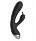 Чёрный вибратор E-Stimulation Rabbit Vibrator с электростимуляцией - 19 см.