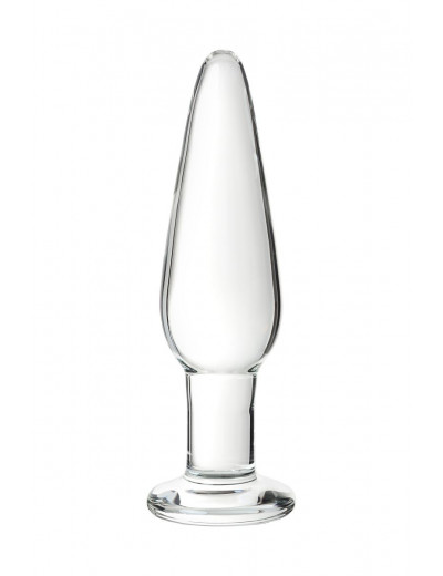 Набор из трех стеклянных анальных пробок с круглым ограничителем Sexus Glass