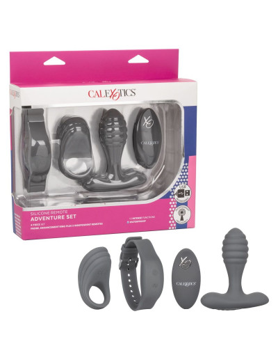 Серый вибронабор Silicone Remote Adventure Set