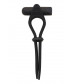 Черное вибролассо на пенис ADJUSTABLE COCKRING с утяжкой