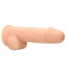 Телесный фаллоимитатор Silicone Dildo With Balls - 21,6 см.