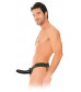Полый страпон унисекс черного цвета For Him or Her Hollow Strap-On - 15 см.