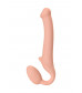 Телесный безремневой страпон Silicone Bendable Strap-On M