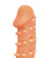 Телесная закрытая насадка с пупырышками Cock Sleeve 005 Size L - 17,6 см.