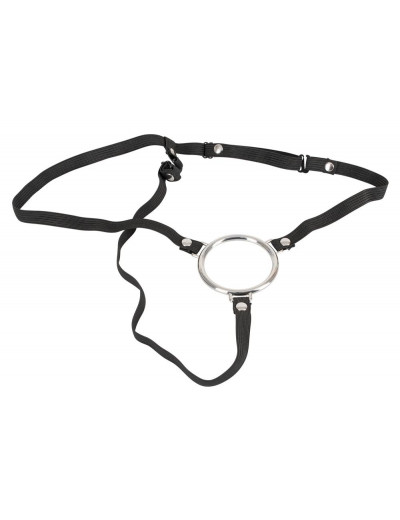Полый вибрострапон на ремнях Vibrating Strap-On - 22,5 см.