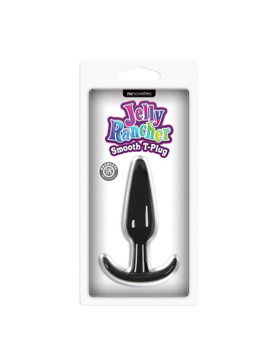 Гладкая черная анальная пробка Jelly Rancher T-Plug Smooth - 10,9 см.