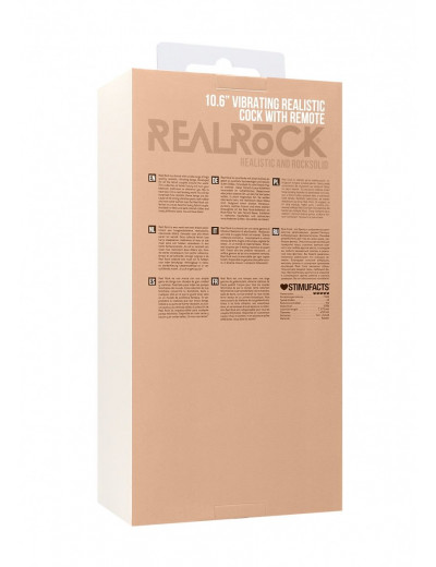 Телесный вибратор-реалистик Vibrating Realistic Cock 10  With Scrotum - 27 см.