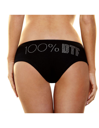 Трусики-слип с надписью стразами 100% DTF