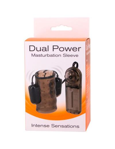 Дымчатая насадка-мастурбатор DUAL POWER MASTURBATION SLEEVE