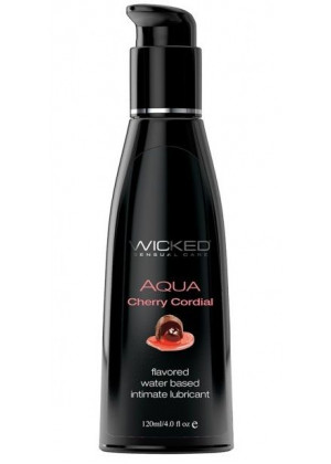 Лубрикант Wicked Aqua Cherry Cordial с ароматом вишневого ликера - 120 мл.