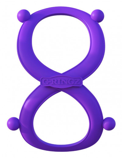 Фиолетовое эрекционное кольцо на пенис и мошонку Infinity Ring