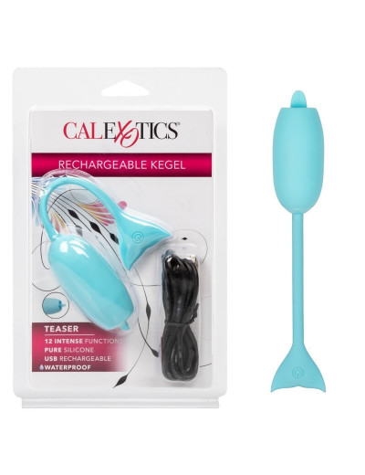 Голубой вибромассажер-яйцо Rechargeable Kegel Teaser