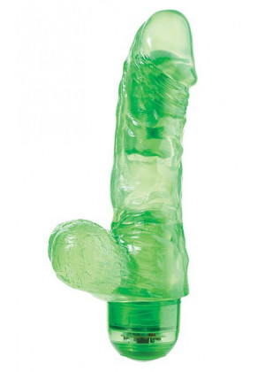 Зелёный гелевый вибраторJELLY JOY 6INCH 10 RHYTHMS GREEN - 15 см.