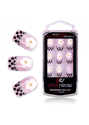 Типсы для ногтей из акрила Black Dots   Crystal