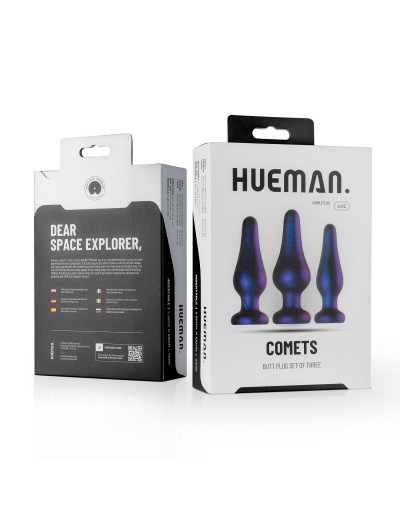 Набор из 3 фиолетовых анальных пробок Comets Butt Plug Set