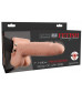 Телесный перезаряжаемый вибрострапон 7  Hollow Rechargeable Strap-on with Balls - 20,3 см.