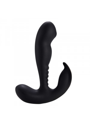 Черный вибростимулятор простаты Anal Vibrating Prostate Stimulator with Rolling - 13,3 см.