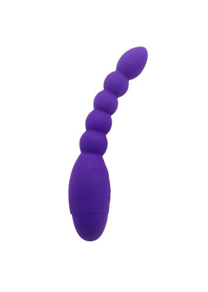 Фиолетовый анальный вибростимулятор-елочка Lovers Beads - 19 см.