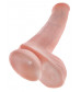 Телесный фаллоимитатор на присоске 13  Cock with Balls - 35,6 см.