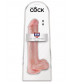 Телесный фаллоимитатор на присоске 13  Cock with Balls - 35,6 см.