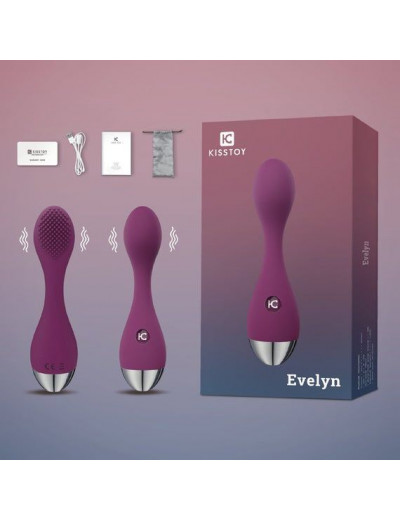 Фиолетовый вибромассажер G-Spot Evelyn - 15,1 см.