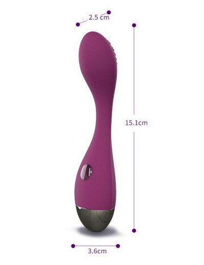 Фиолетовый вибромассажер G-Spot Evelyn - 15,1 см.