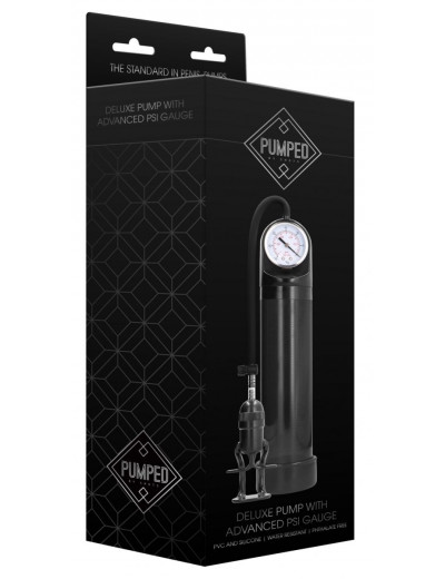 Черная вакуумная помпа с манометром Deluxe Pump With Advanced PSI Gauge