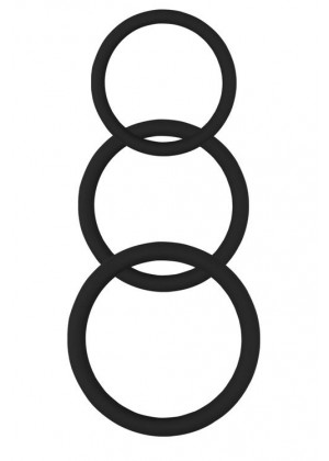 Набор из 3 черных эрекционных колец Magnum Force Cock Ring