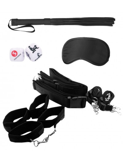 Черный игровой набор БДСМ Bondage Belt Restraint System