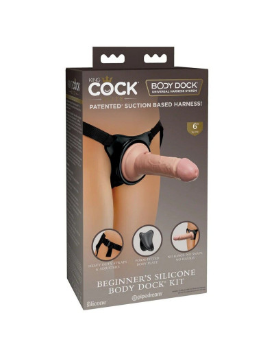 Страпон с телесной насадкой на присоске Beginner s Silicone Body Dock Kit - 14 см.