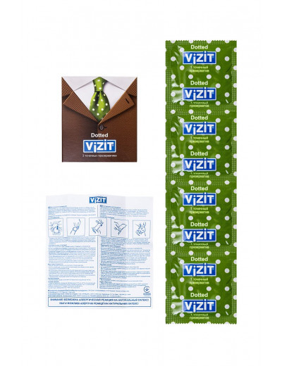 Презервативы с точечками VIZIT Dotted - 3 шт.