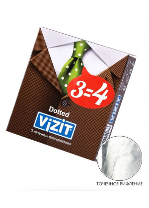Презервативы с точечками VIZIT Dotted - 3 шт.